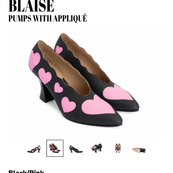 Black and Pink Heart Women's Shoes - Picture 11 of 11